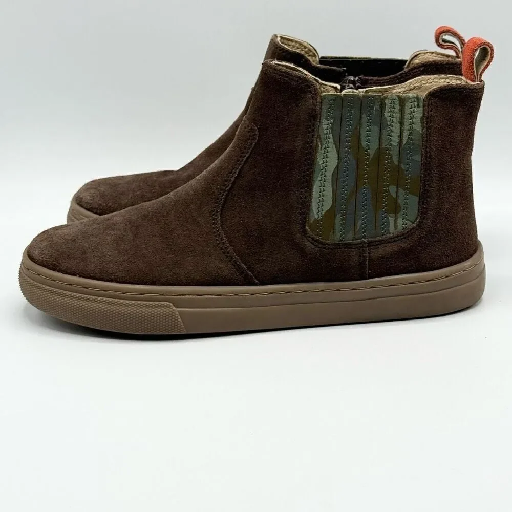 Mini Boden Brown Suede Side Zip Chelsea Boots - Kids EU 37 / US 7
